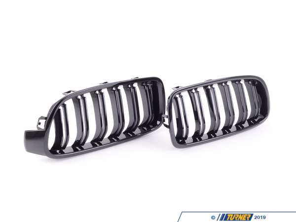 ECS Dual Slats Black Blackout Grille Set - F30 F31 320i 328i 335i  BM-0179-DS-GB