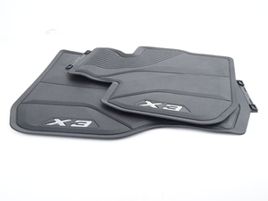 Genuine BMW Black All Weather Rubber Floor Mats - Front - G01