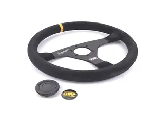 OMP Velocita Superleggero Steering Wheel - 350mm | Black/Yellow Suede