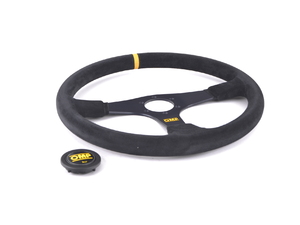 OMP Velocita Steering Wheel - 380mm | Black/Yellow Suede