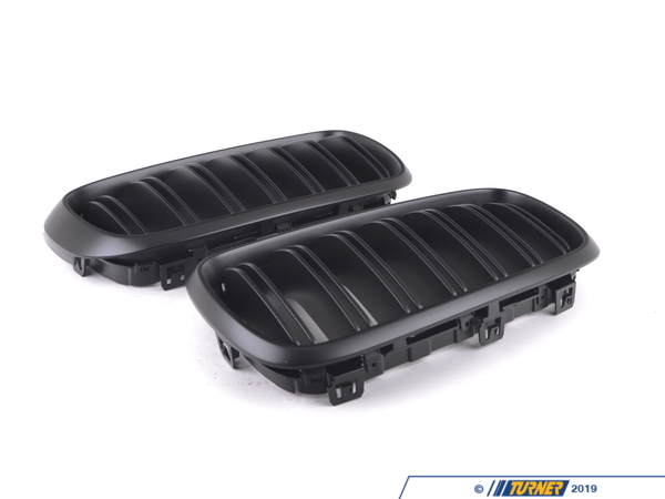ECS Replacement Dual-Slats Matte Black Front Grilles - F15 X5 F85 X5M F16 X6 F86 X6M BM-0174-DS-MB