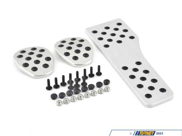 Rennline Rennline Pedal Set - 3 piece - Rubber Grip - Silver P71...60SILVER