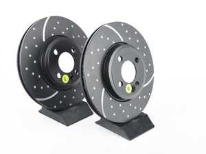 MINI R53 R56 Front Brake Rotors EBC Slotted And Dimpled - Pair 11.57" (294x22)