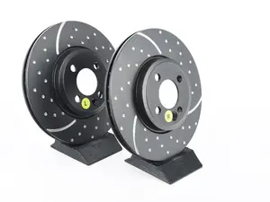 MINI R53 R56 Front Brake Rotors EBC Slotted And Dimpled - Pair 11.57
