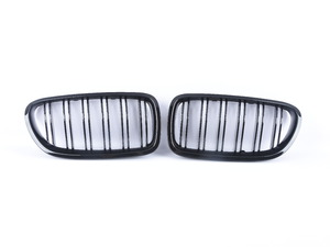 Gloss Black Dual Slats Center Grills - F10 528i 535i 550 M5 