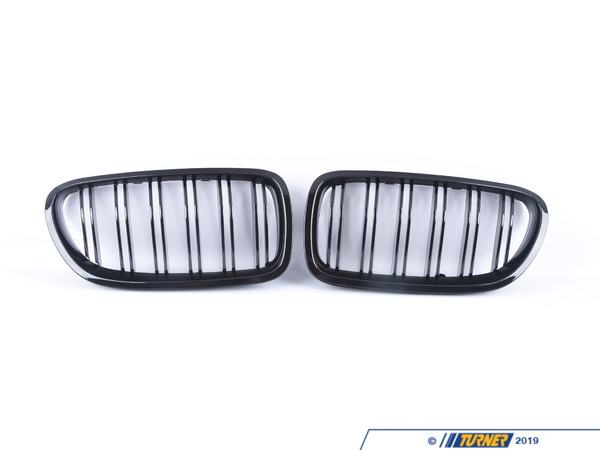 ECS Gloss Black Dual Slats Center Grills - F10 528i 535i 550 M5  BM01-F1014M-BK