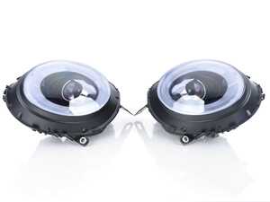 MINI R55 to R59 Projector Glossy Black V2 LED DRL Headlights - Pair 2LHP-MINI06G-V2-TM