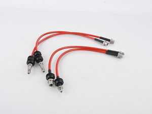 Stainless Steel Braided Brake Line Kit - RED