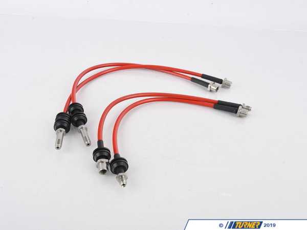NM Engineering Stainless Steel Braided Brake Line Kit - RED h.bmwm.4.068.red