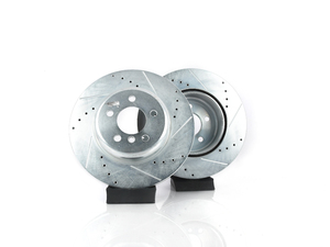 Evolution Tru-Cast Drilled And Slotted Rotor Pair - Rear (345x24)