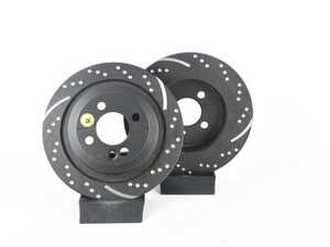 MINI R55 to R59 Rear JCW Brake Rotors EBC Slotted And Dimpled - Pair 11.02" (280x10)