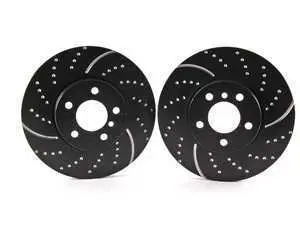 Front Cross Drilled & Slotted Brake Rotors - Pair