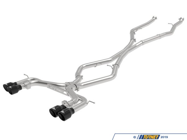 AFE aFe MACH Force-XP 304 Stainless Steel Cat-Back Exhaust System w/o Muffler w/ Black Tips - F85/86 X5/6 M S63 49-36342-B