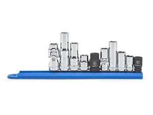 10 Piece 1/4" & 3/8" Drive 6-Point Socket Set - 10mm