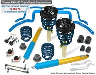 Turner Motorsport Turner E46 M3 TrackSport PLUS Suspension Kit (Bonus Bundle!) TMS3850