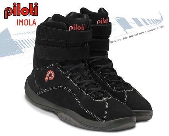 Piloti Piloti Imola Racing Shoe / Boot - Black / Silver PR04-3