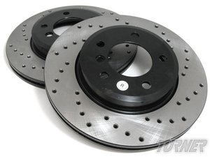 Cross Drilled Rotor -2009 - 2013 - Rear L - Cooper