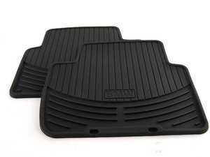 Genuine BMW Rear All Weather Rubber Floor Mat Set - Black