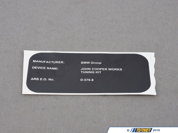 Genuine MINI Genuine MINI Homologation Label - 01292167664 01292167664