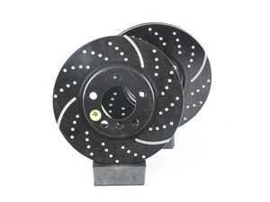 MINI R60 R61 Front Brake Rotors EBC Slotted And Dimpled - Pair 12.08" (307x24)