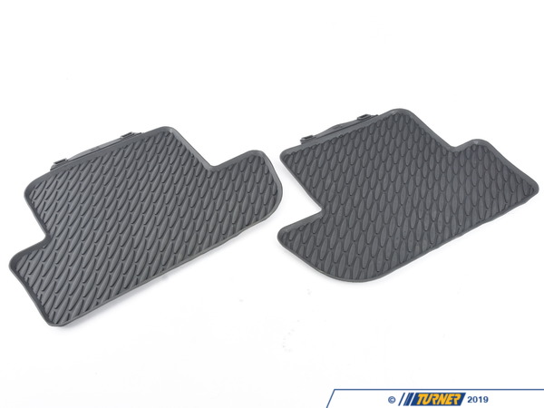 Genuine BMW Genuine BMW Rear Rubber Floor Mats - Black - F12 F13 51472163803