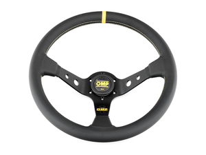 OMP Corsica Steering Wheel - 350mm | Black/Yellow Leather