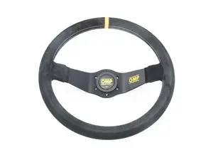 OMP Rally Steering Wheel - 350mm | Black/Yellow Suede