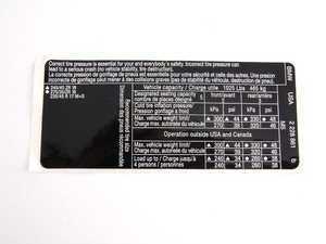 Genuine BMW Label "tire Pressure" - 71242228861