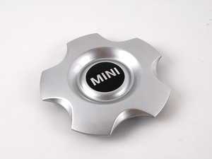 Genuine MINI Hub Cap With MINI Logo Silver For R102 Wheel