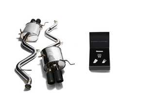 ARMYTRIX Stainless Steel Valvetronic Catback Exhaust System - Quad Matte Black Tips - BMW M3 E9x