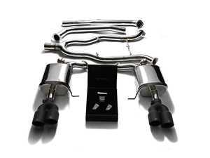 ARMYTRIX Stainless Steel Valvetronic Catback Exhaust System - Quad Matte Black Tips - BMW F10 535i