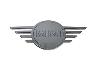 Genuine MINI Hood Emblem Piano Black "Black Line" - Newer Design F54