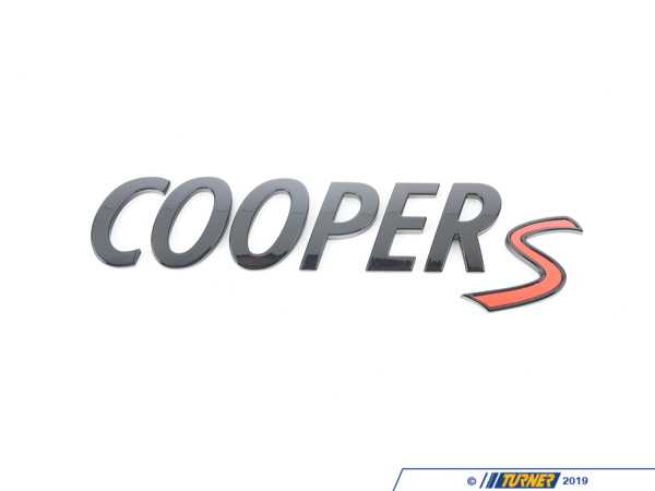 Genuine MINI Genuine MINI Cooper S Model Lettering - Piano Black 51142465245