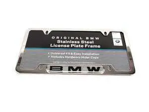 Genuine BMW License Plate Frame - Chrome/Silver Polished