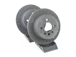Hawk Talon Cross Drilled & Slotted Brake Rotor Pair - Rear (258x10) - E30