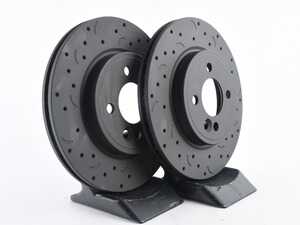 Talon Front Cross Drilled & Slotted Brake Rotors - Pair 10.86" (276x22)