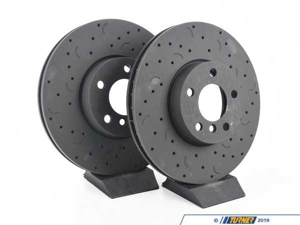 Hawk Hawk Talon Cross Drilled & Slotted Brake Rotor Pair - Front (332x30) - E70/71 F15/16 HTC4864