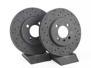 Hawk Talon Cross Drilled & Slotted Brake Rotor Pair - Front (260x22) - E30
