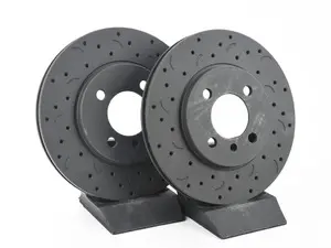Hawk Talon Cross Drilled & Slotted Brake Rotor Pair - Front (260x22) - E30