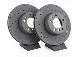 Hawk Talon Cross Drilled & Slotted Brake Rotor Pair - Front (324x30) - E31 E38 E39