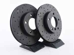 Hawk Talon Cross Drilled & Slotted Brake Rotor Pair - Front (286x22) - E36 Z3 Z4