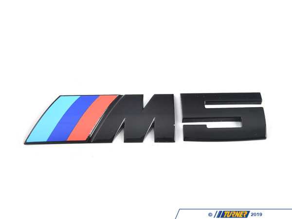 IND  E60 M5 Painted Trunk Emblem - Gloss Black  IND-E60M-TB-668