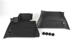 Genuine BMW Front All Weather Rubber Floor Mat Set - Black - E53 X5