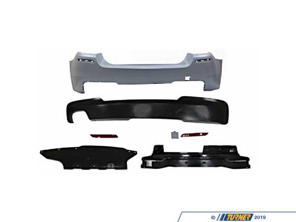 ECS F10 M Technic Style Rear Bumper - with PDC - Dual Exhaust - Bavarian Autosport F10MTECHRR2PDC