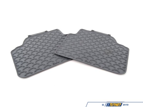 Genuine BMW Genuine BMW Rear Rubber Floor Mats - Gray - E90 E91 51470427559