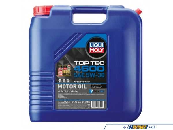 Liqui-Moly Top Tec 4600 5W30 Synthetic Motor Oil - 20 Liter 20345