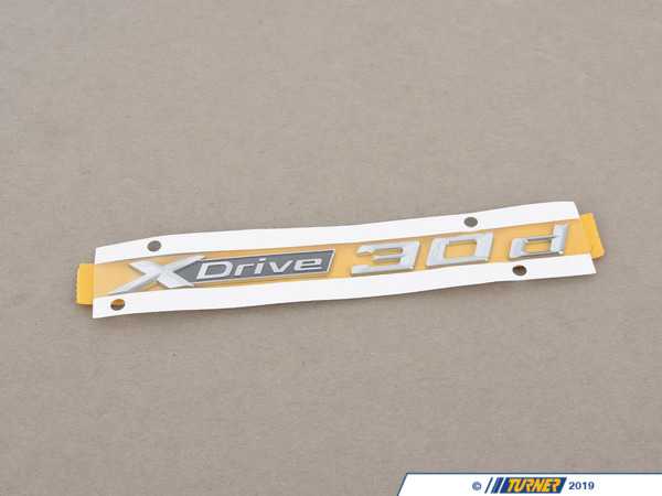 Genuine BMW Model Emblem - X Drive 30D - F15 51147345063