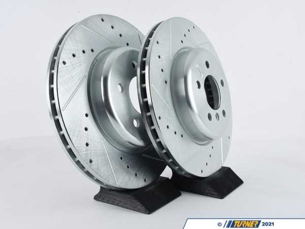 Power Stop Evolution Tru-Cast Drilled And Slotted Rotor Pair - Front (348x30) - F06 / F1X EBR1228XPR