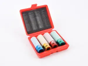4 Pc Thin Wall Metric Impact Wheel Lug Socket Set