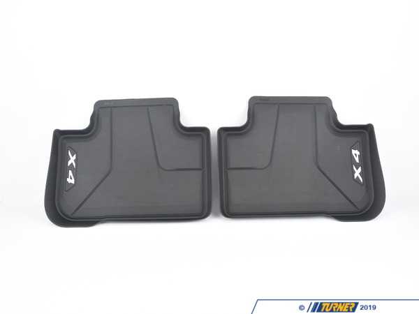 Genuine BMW Genuine BMW Rear Rubber Floor Liner Set - G02 X4 30iX M40iX, F98 X4 M 51472451368